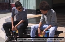 Beats Bench, an installation that can be controlled by Hive Mechanic